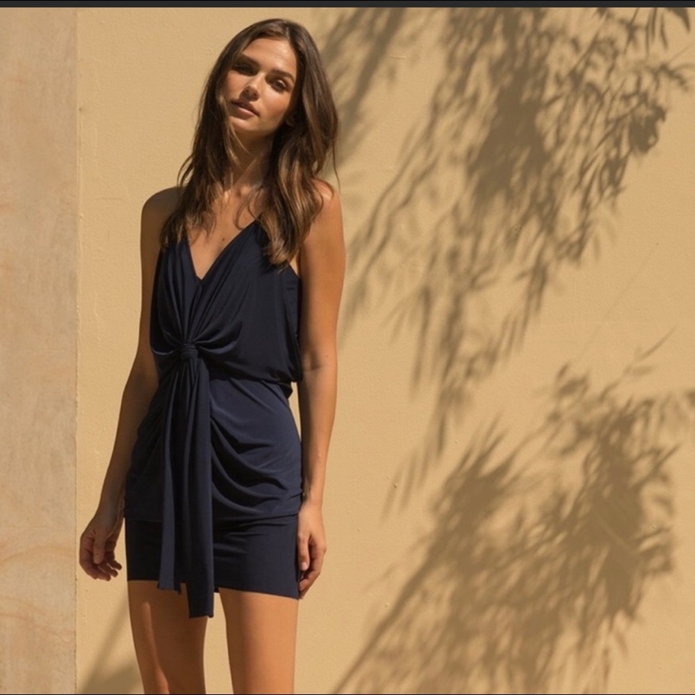 Misa Los Angeles Navy Mini Dress